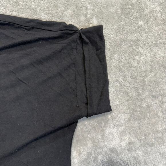 Chic Soul Bare Necessities Womens Black V Neck Rolled Sleeve Loose Baggy Top 1XL - Picture 7 of 10